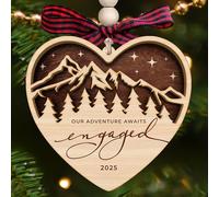 LUCAGIFT Engagement Gifts for Couples - Gifts for Newly Engaged Couples - Engagement Gift for Her, Bride to Be, Couple - Just Engaged Gift for Friends, Women, Fiance - Wood Christmas Ornament 2025