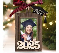 LUCAGIFT Personalized Graduation Ornaments 2025 - Graduation Christmas Ornament - Class of 2025, High School, Senior Gifts for for Women, Daughter - Graduate Ornaments - Wood Ornament & Custom Photo