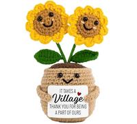 Lucagift Thank You Gifts for Women, Boss, Coworkers, Manager, Teacher, Nurse, Mom - Teacher Appreciation Gifts - It Takes A Village Thank You Appreciation Doll Crochet for Daycare Provider, Nanny