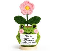 Lucagift Thank You Gifts for Women, Boss, Coworkers, Manager, Teacher, Nurse, Mom - Teacher Appreciation Gifts - Never Forget The Difference You Make Toy Figure - Doll Frog Flower Crochet