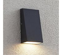 Lucande LED Outdoor Wall Light Adarey (Modern) in Silver Made of Aluminium (1 Light Source,) from wall lamp for Exterior/Interior Walls, House Terrace und Balcony