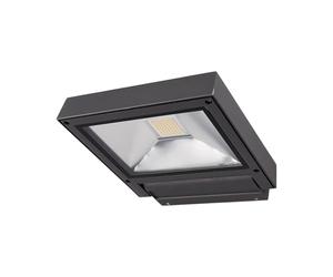 Lucande Adjustable Outdoor Wall Light, Tiltable Support LED Garden Lamp Terrace Balcony Patio Aluminium and Tempered Glass Discreet Modern Design Black 23 cm