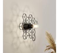 Lucande Alexaru wall light, honeycomb, black