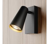 Lucande Angelina spotlight, black/gold, metal, 1-bulb.
