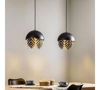 Lucande Aparas hanging light leaf look, 2-bulb