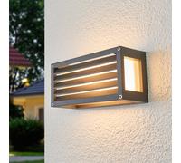 Lucande outdoor wall lamp Aurelien, metal, 12.5cm, striped