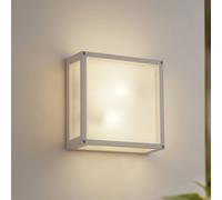 Lucande Aurelien outdoor wall lamp, white, sensor, 25 x 25 cm