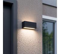 Lucande Bente outdoor wall lamp, anthracite, width 25 cm, IP54