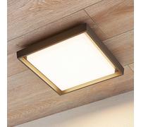 Lucande Birta LED outdoor ceiling light, dark grey, IP54, 34 cm