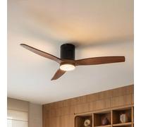 Lucande Brinia LED ceiling fan, Ø 132 cm, wood, CCT