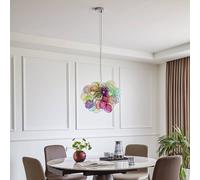 Lucande bubble pendant light Diborah, Ø 50 cm, multicoloured, glass, G9