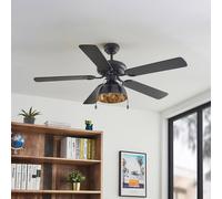 Lucande ceiling fan with light Shamoian, quiet, Ø 130 cm