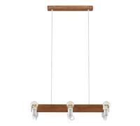 Lucande Ceiling Light Becky dimmable (Scandinavian) in White Made of Wood for e.g. Living Room & Dining (6 Light Sources, E27) from Pendant Lighting lamp Hanging Ceiling