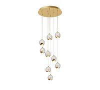 Lucande Ceiling Light Hayley (Design) in Gold Made of Glass for e.g. Living Room & Dining (9 Light Sources,) from Pendant Lighting, lamp Hanging Ceiling