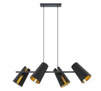 Lucande Ceiling Light Kemoni dimmable (Modern) in Black Made of Textile for e.g. Living Room & Dining (4 Light Sources, E27) from Pendant Lighting lamp Hanging Ceiling