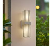 Lucande Chandan outdoor wall light, 42 cm, white, metal, IP54