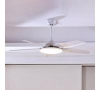 Lucande Divian LED ceiling fan, white, DC, quiet, CCT