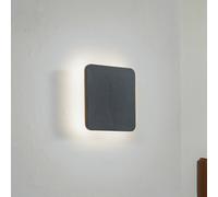 Lucande Elrik LED wall light, black, 22 cm high, metal