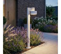 Lucande Elune LED path light, grey, sensor, IP44, height 77 cm