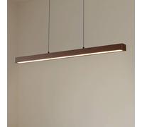 Lucande Emara LED pendant light, dark wood, oak, CCT