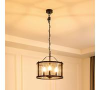 Lucande Ceiling Light Eryk dimmable (Industrial Design) in Black Made of Metal for e.g. Living Room & Dining (3 Light Sources, E14) from Pendant Lighting lamp Hanging Ceiling