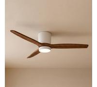 Lucande Faipari LED ceiling fan, dark wood, DC, 132cm