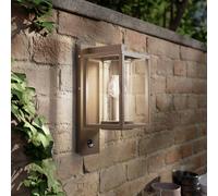 Lucande Ferda outdoor wall lamp, sensor, hanging, brown, IP44