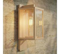 Lucande Ferda outdoor wall light, bottom-mounted socket, beige, IP44