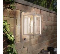 Lucande Ferda outdoor wall light, sensor, socket at bottom, beige