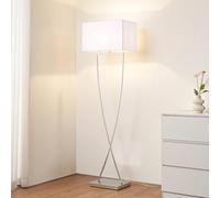 Lucande Floor Lamp Evaine (Modern) in White Made of Metal for e.g. Living Room & Dining (1 Light Source, E27) from Standard