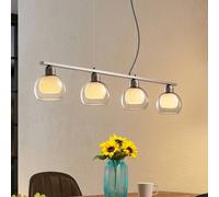 Lucande Kaiya pendant light, glass, 4-bulb