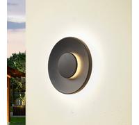 Lucande Kayana LED outdoor wall light, black, aluminium, 24 cm