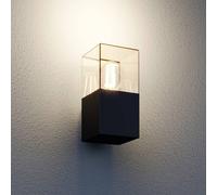 Lucande Outdoor Wall Light Keke dimmable (Modern) in Black Made of Aluminium (1 Light Source, E27) from wall lamp for Exterior/Interior Walls House Terrace und Balcony