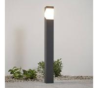 Lucande Kiran path light, 100 cm, grey, metal, IP44, E27