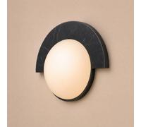 Lucande Larissa LED wall light, 28 cm, red, marble, glass
