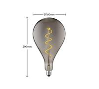 Lucande LED bulb E27 A160 4W 1,800K dimmable smoke