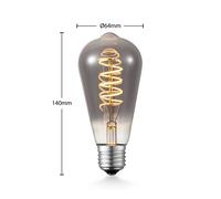 Lucande LED bulb E27 ST64 4W smoke 1,800 K dimmable