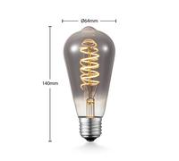 Lucande LED bulb E27 ST64 4W smoked 1,800 K dimmable