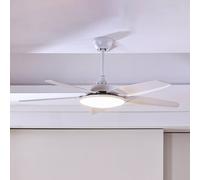 Lucande LED ceiling fan Divian, white, DC, quiet, CCT