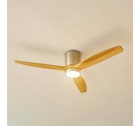Lucande Ceiling Fans with Lighting Faipari (modern) in Brown made of Wood for e.g. Living Room & Dining (1 light source,) from