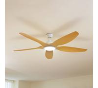 Lucande LED ceiling fan Omendo, white, DC, quiet, CCT