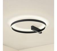 Lucande LED ceiling lamp Isalin, 60 cm, black, CCT, dimmable