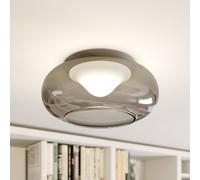 LED Ceiling Light 'Mijo' (Modern) in Silver Made of Glass for e.g. Bedroom (1 Light Source,) from Lucande | Ceiling lamp, lamp
