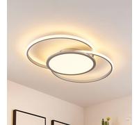 Lucande LED ceiling lamp Senne, CCT, silver, metal