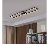 Lucande LED ceiling lamp Tjado, 120 cm long, black, metal