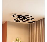 Lucande LED ceiling lamp Tjado, 94 cm long, black, metal