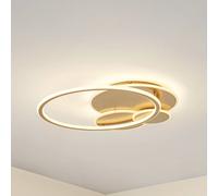 Lucande LED ceiling light Circulo, gold, 60 cm CCT, dimmable