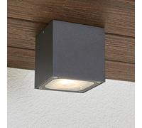 Lucande LED Ceiling Light Outdoor Tanea (Modern) in Silver Made of Aluminium (1 Light Source,) from Outdoor