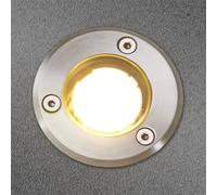 Lucande LED deck light Kenan, Ø 7 cm, stainless steel, IP67