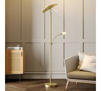 Lucande LED floor lamp Anniki, brass, adjustable, dimmable